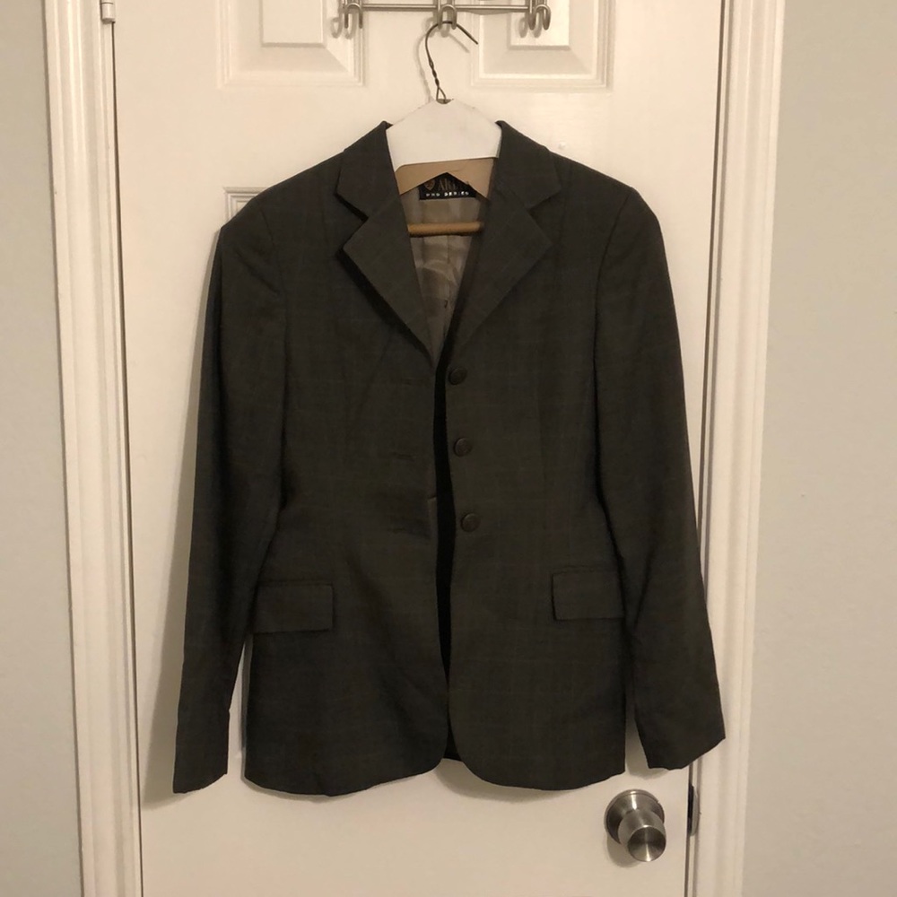 Ariat Pro Series Equestrian Show Jacket, Olive Green Plaid